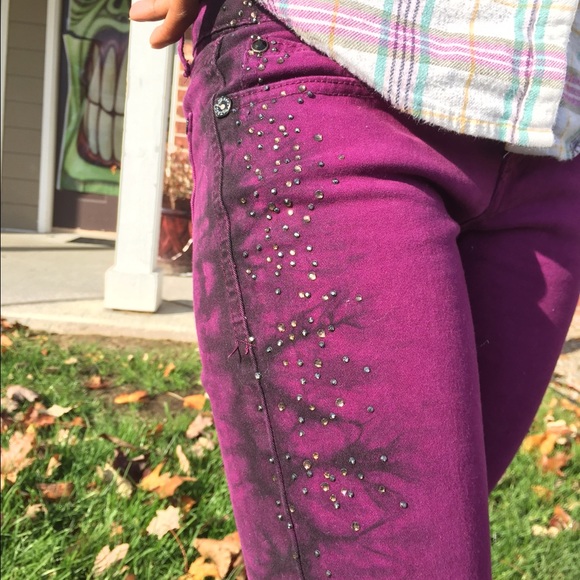 Purple embellished jeans - Picture 4 of 4