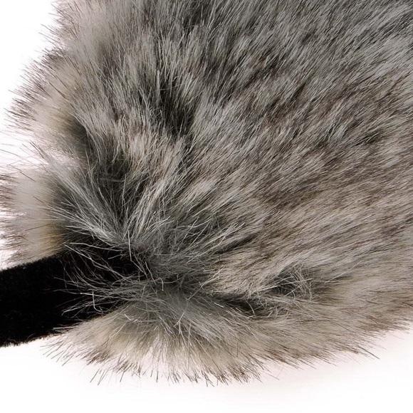 Faux fur plush fluffy earmuff headband gray NEW - Picture 3 of 4