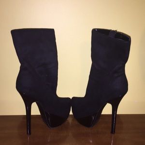 Black high heel boots