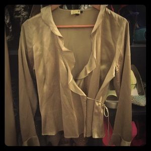 Gold Arden b silky wrap shirt
