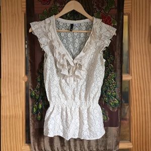 Beautiful boho ruffled lace shirt