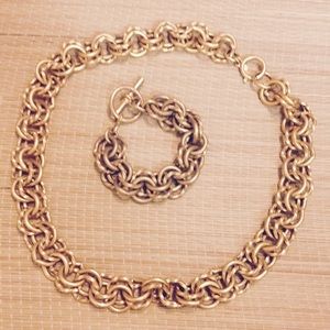 Gold Necklace and Bracelet