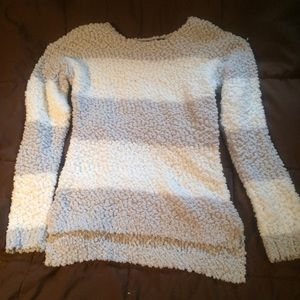 Grey and white sweater
