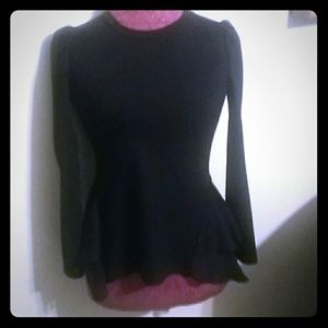 Black ruffle  shirt