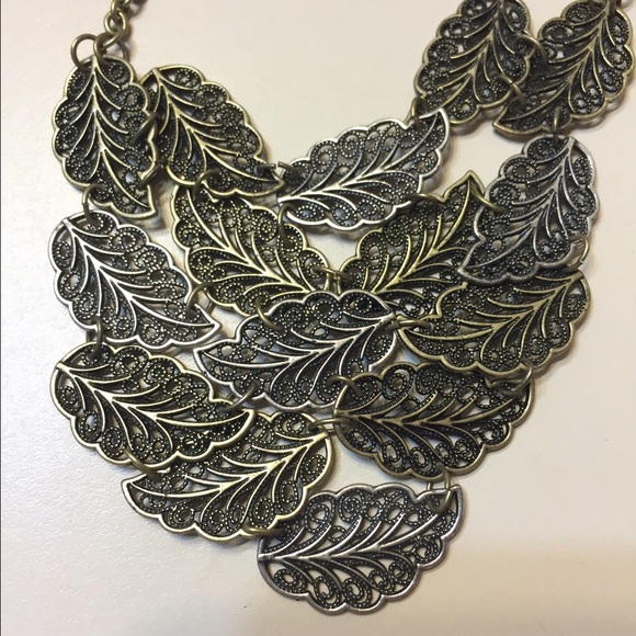 Gold and silver leaf necklace