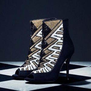 Balmain X H&M Beaded Suede Pumps Size 5.5