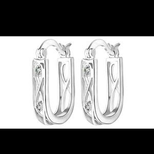 Infinity hoop earrings with Swaroski crystals