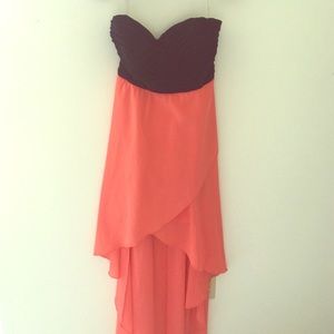 NWOT Strapless Hi-Low Dress