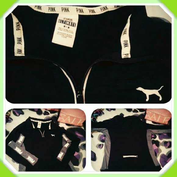 PINK black/gray activewear jacket