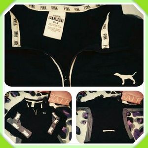 PINK black/gray activewear jacket