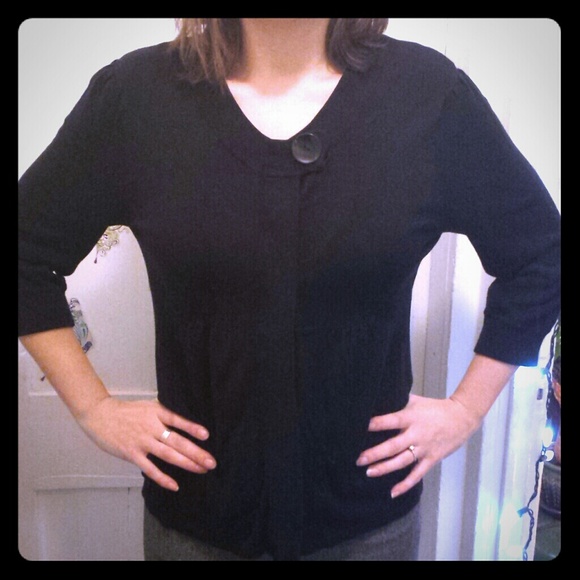 Black poncho - style sweater