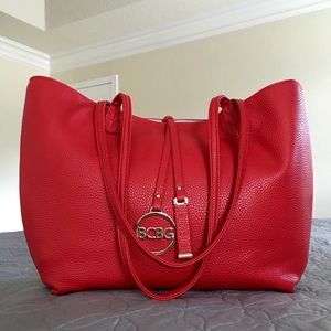 BCBG Paris Reversible Tote w/matching Shoulder Bag