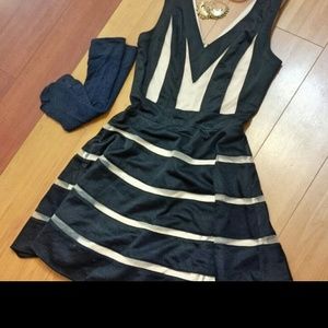 Gorgeous creme mesh with black party dress!