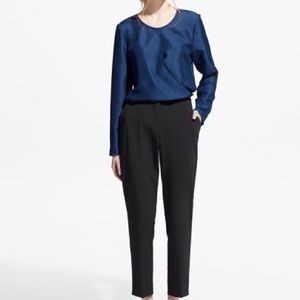 Mango basics navy blue blouse size S, NWT!