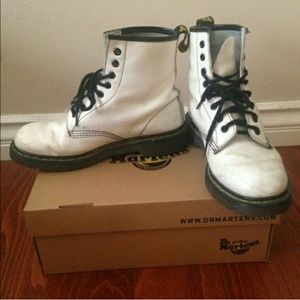 Dr Martens white 1460 combat boots