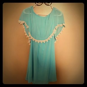 Charming Charlie Aqua with lace dress