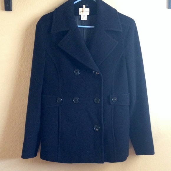 St. John's Bay Jackets & Blazers - Black Wool Peacoat