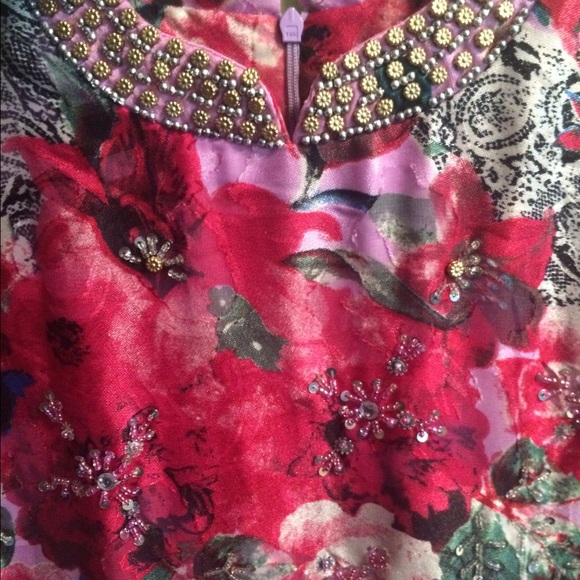 Beautiful silky dress with wonderful beadwork