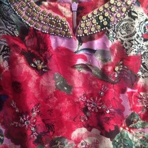 Beautiful silky dress with wonderful beadwork