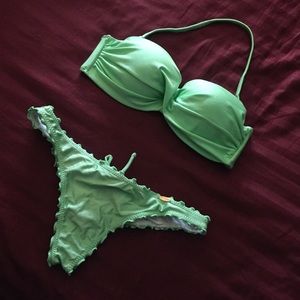 Luli Fama neon green bikini