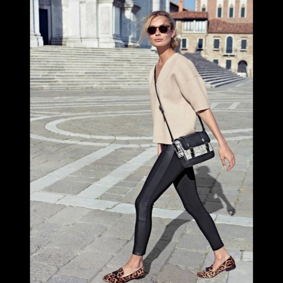 J. Crew Pants - J.Crew Black Pixie pant in leather tuxedo stripe