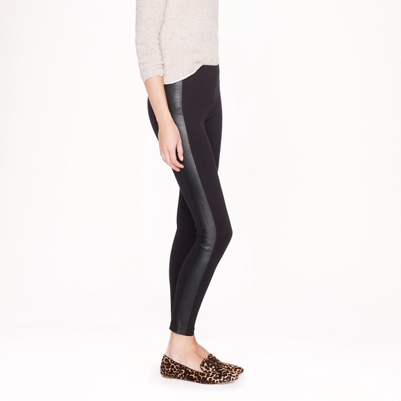 J.Crew Black Pixie pant in leather tuxedo stripe - Picture 3 of 4