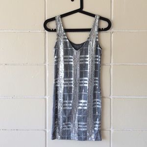 Sequined Silver Club NYE Dress