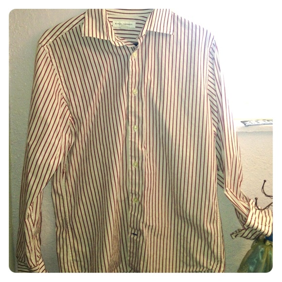 Red and white striped dress shirt