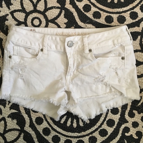 American Eagle Outfitters Pants - Distressed white shorts
