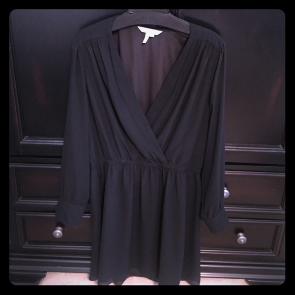 Black long sleeve crossover BCBG Dress