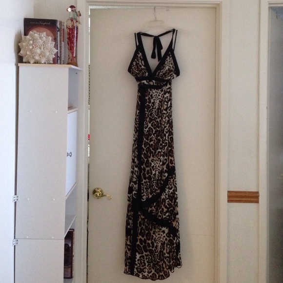 Bebe silk leopard print dress