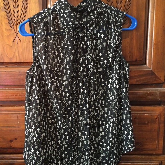 Black cross blouse