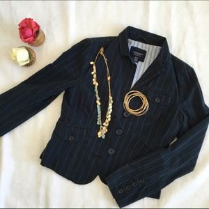 American Eagle Navy Cotton Blazer
