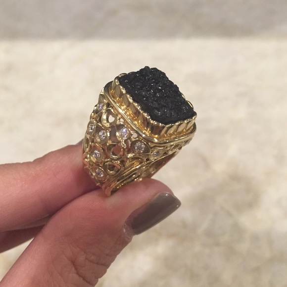 Melinda Maria "tritium" Size 7 cocktail ring