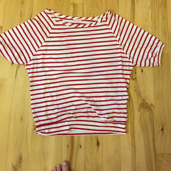 ALLOY Tops - Medium red and white striped top from alloy
