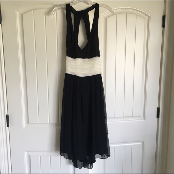 Nine West Black and Ivory Halter Dress