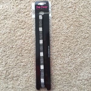 Pink Pewter Jeweled stretchable Head Band