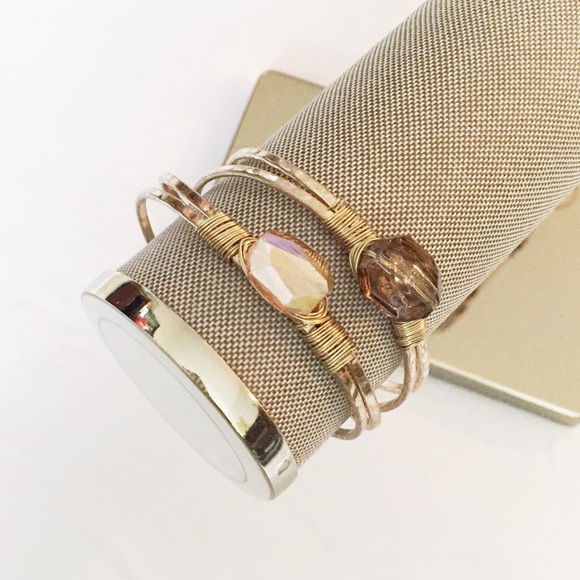 SOLD ๐HP๐Open cuff stone wrapped bracelet set - Picture 2 of 4