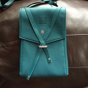Handmade Teal Vegan Leather Boho Purse