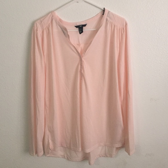 Pink H&M V-Neck Button Up