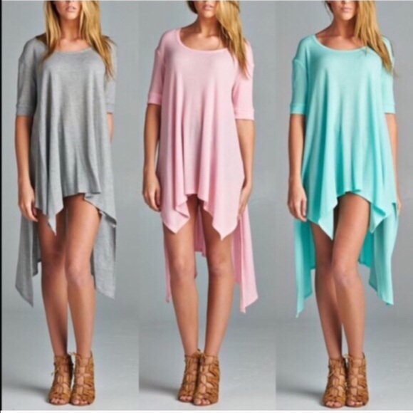 Tops - 💠💠KIMBERLY jagged tunic top - GREY