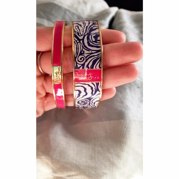 A set of Lilly Pulitzer bangle bracelets