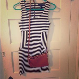 Black and white striped bodycon dress