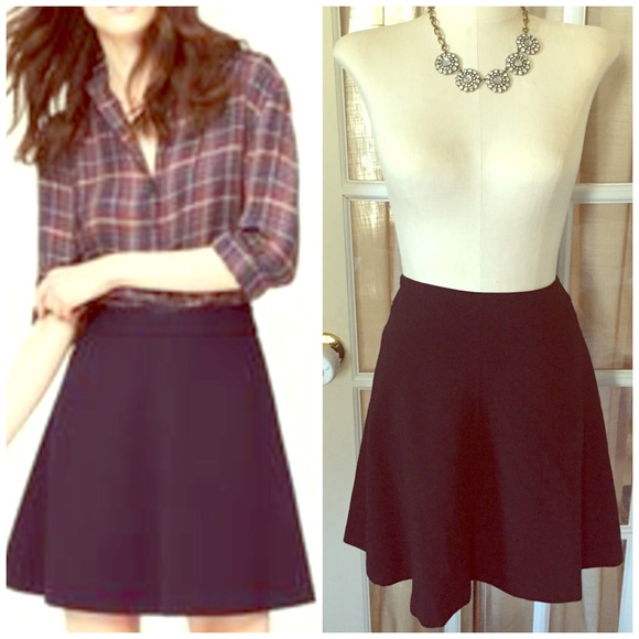 LOFT Dresses & Skirts - Black Skater Skirt with Exposed Zipper from Loft