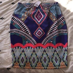 Colorful tribal print skirt