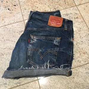 Levi denim cut off high waisted shorts