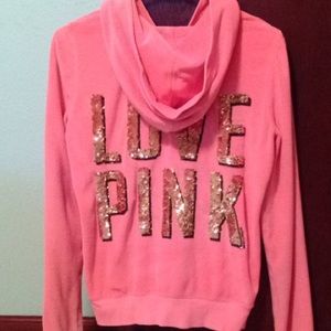 Victoria's Secret Coral Pink velour hoodie