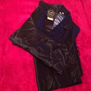 Luxurious Men's Black 100% Silk PJs-elastic waist!