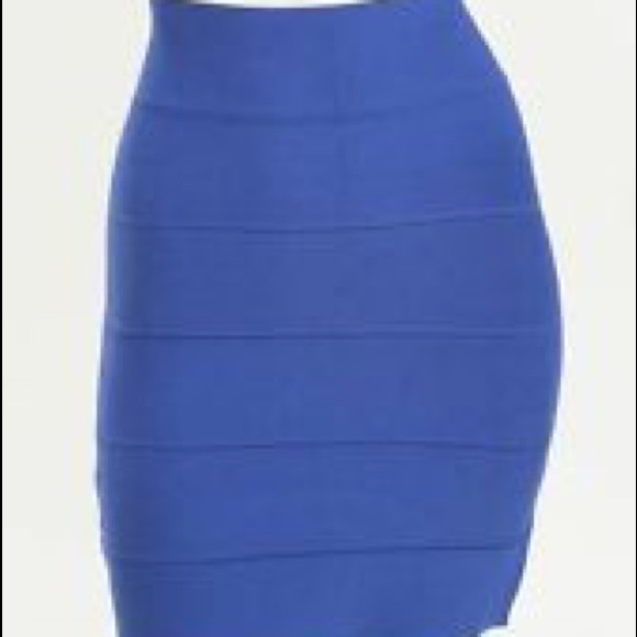 Blue knee length skirt