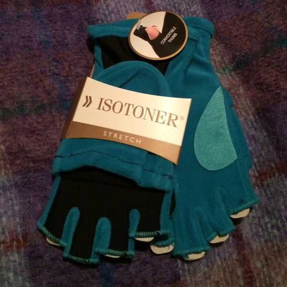 Isotoner finger gloves with stretch blue
